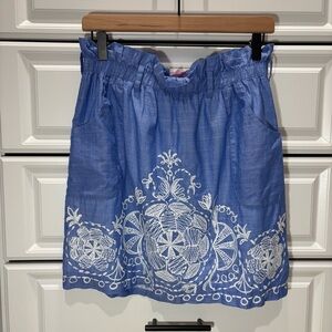 Lilly Pulitzer Blue and White Avery Skirt